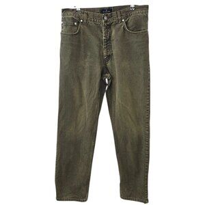 Ermenegildo Zegna Vintage Mens Jeans, Cotton, Green, Chino, Basic, Rugged